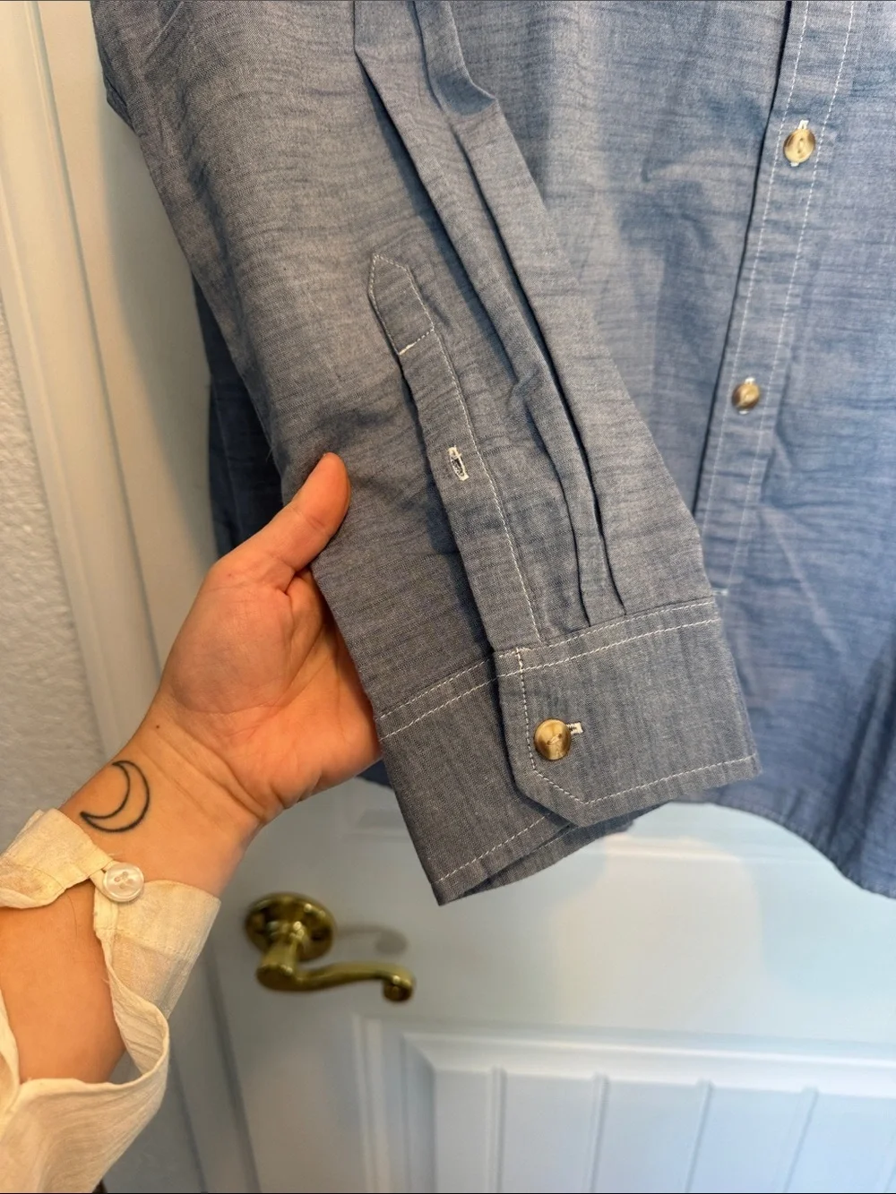 The North Face Light Blue Long-Sleeve Button-Up Shirt